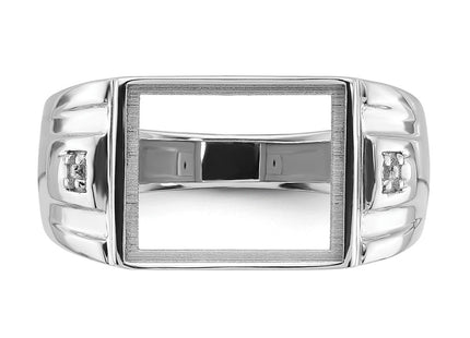 14K white gold ring, further view