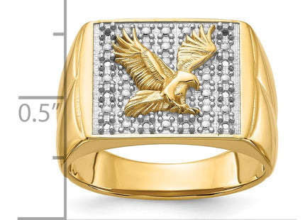 14k Yellow & Rhodium Rings Style Y1565 - Classique Jewelry Inc.