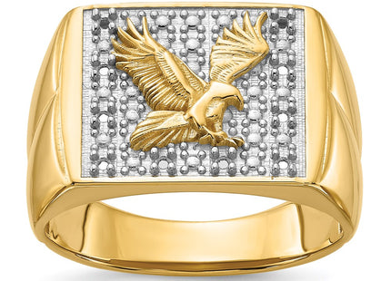 14k Yellow & Rhodium Rings Style Y1565 - Classique Jewelry Inc.