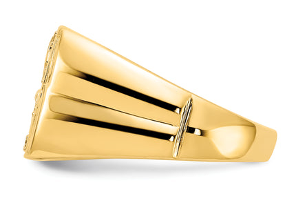14K Aaa Diamond Mens Ring14K Yellow Rhodium