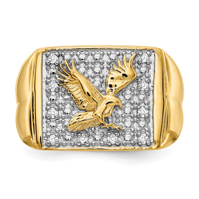 14K Aaa Diamond Mens Ring14K Yellow Rhodium