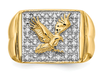 14K A Diamond Mens Ring14K Yellow Rhodium