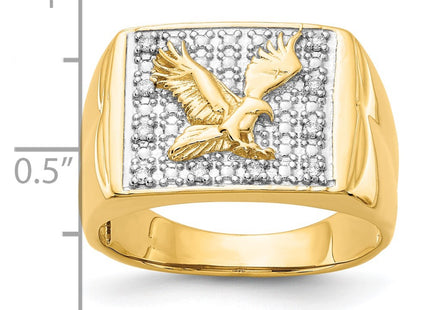 14K yellow gold diamond ring, another view