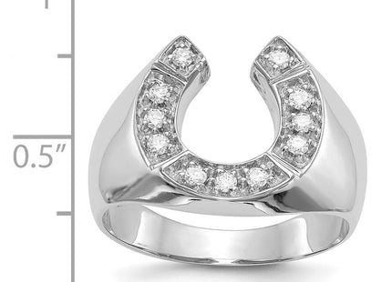 IB Goodman 14K White Gold 1/5 carat AA Diamond Men's Horseshoe Ring, view 3