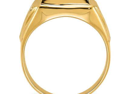 14k Men's Polished and Textured Masonic Ring Mounting (Style Y1576)