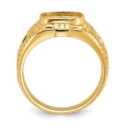 14K Men's Polished and Textured Masonic Ring Mounting