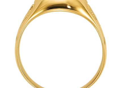 14k Men's Polished and Textured Masonic Ring Mounting (Style Y1581)