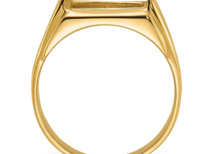 14k Men's Polished and Textured Masonic Ring Mounting (Style Y1586)