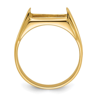 14K Men's Polished and Textured Masonic Ring Mounting