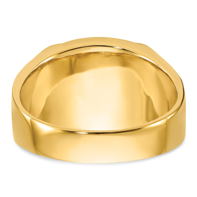 14K Men's Polished and Textured Masonic Ring Mounting