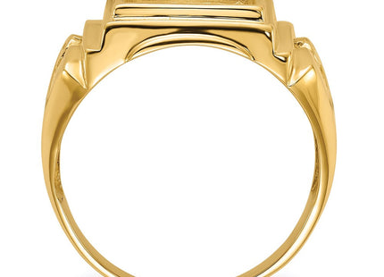 14k Men's Polished and Textured Masonic Ring Mounting (Style Y1593)