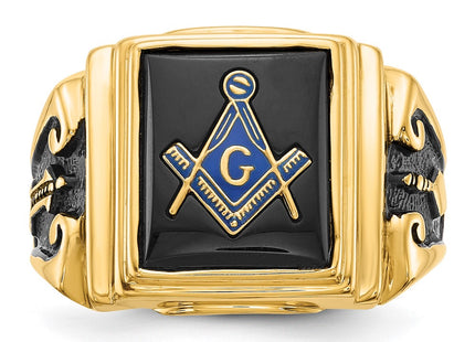 14K gold onyx ring, further view