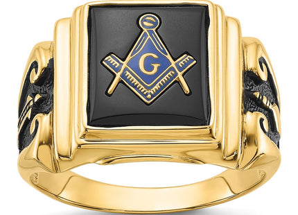 14K gold onyx ring