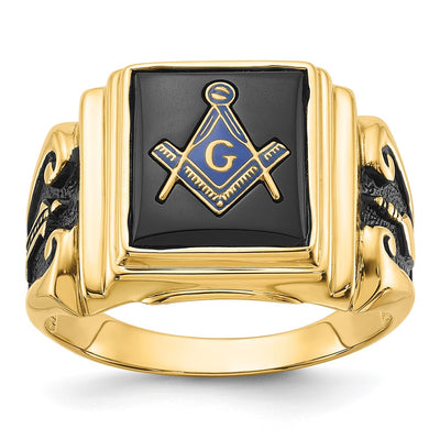 14K gold onyx ring