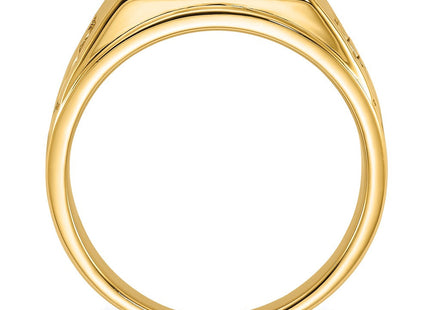 14k Men's Polished and Textured Masonic Ring Mounting (Style Y1595)
