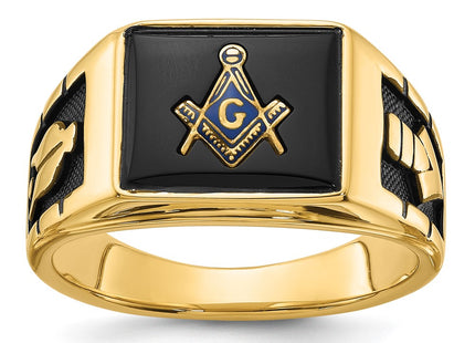 14K gold onyx ring