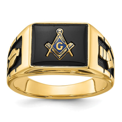 14K gold onyx ring