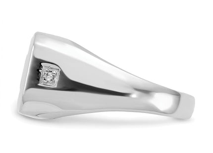 IB Goodman 14K White Gold Rectangle Onyx and AA Diamond Men's DAD Ring, view 2