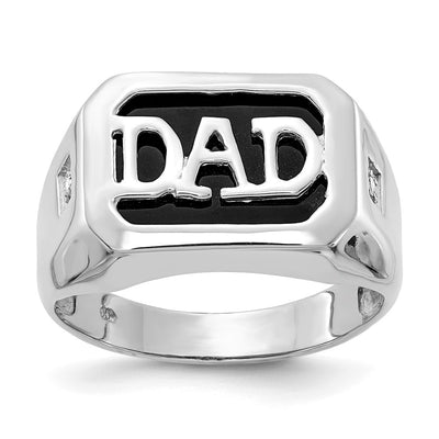 14K White Gold AAA Diamond men's ring