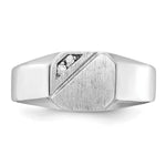 14K White Gold 10.0x9.0mm Open Back Diamond Signet Ring view