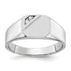 14K White Gold 10.0x9.0mm Open Back Diamond Signet Ring