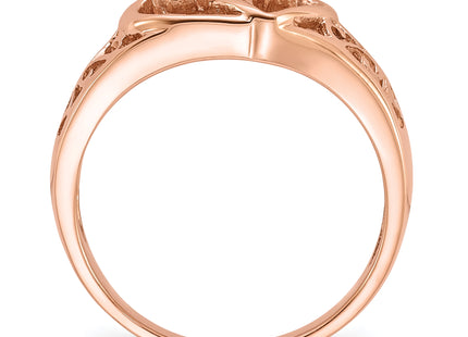 14k Rose Gold Polished .. Diamond Heart Ring Mounting