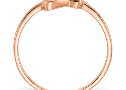 14k Rose Gold Polished .. Diamond Heart Ring Mounting