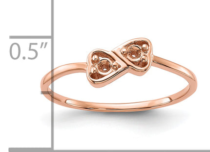 14k Rose Gold Polished .. Diamond Heart Ring Mounting