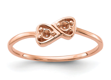 14k Rose Gold Polished .. Diamond Heart Ring Mounting
