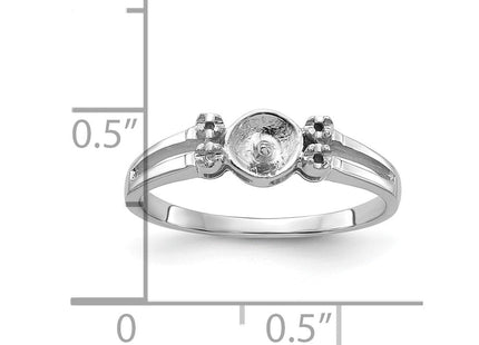 14k White Gold Polished Diamond & Pearl Ring Mounting (Style Y1842)