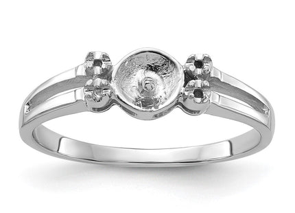 14k White Gold Polished Diamond & Pearl Ring Mounting (Style Y1842)