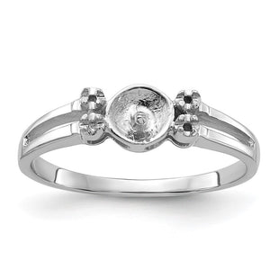 14k White Gold Polished Diamond & Pearl Ring Mounting (Style Y1842)