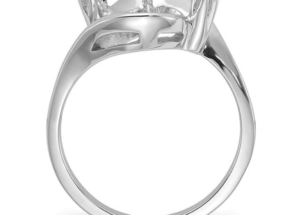 14k White Gold Polished Diamond & Pearl Ring Mounting (Style Y1850)