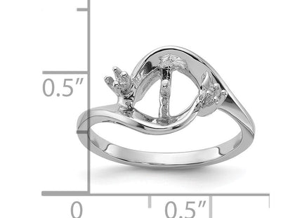 14k White Gold Polished Diamond & Pearl Ring Mounting (Style Y1850)