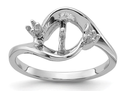 14k White Gold Polished Diamond & Pearl Ring Mounting (Style Y1850)