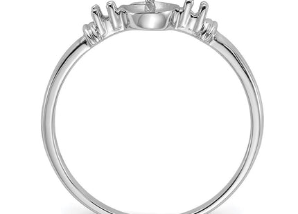 14k White Gold Polished Diamond & Pearl Ring Mounting (Style Y1860)