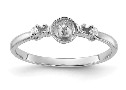 14k White Gold Polished Diamond & Pearl Ring Mounting (Style Y1860)