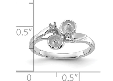 14k White Gold Polished Diamond & Pearl Ring Mounting (Style Y1880)