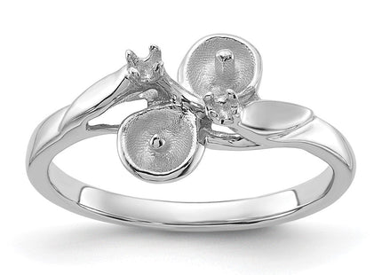 14k White Gold Polished Diamond & Pearl Ring Mounting (Style Y1880)