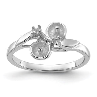 14k White Gold Polished Diamond & Pearl Ring Mounting (Style Y1880)