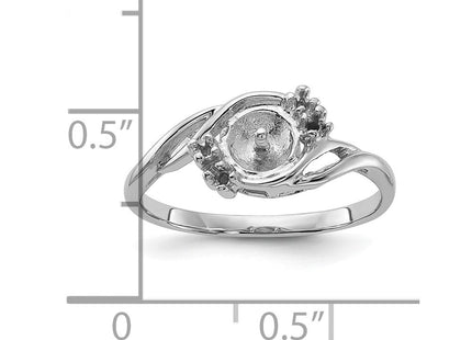 14k White Gold Polished Diamond & Pearl Ring Mounting (Style Y1922)