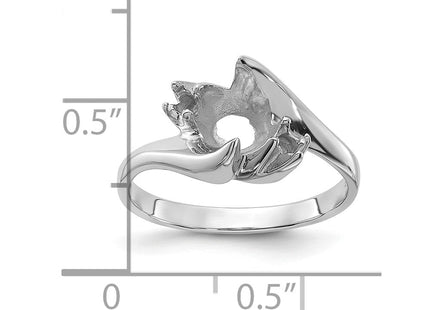 14k White Gold Polished Diamond & Pearl Ring Mounting (Style Y1933)
