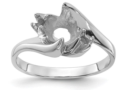 14k White Gold Polished Diamond & Pearl Ring Mounting (Style Y1933)