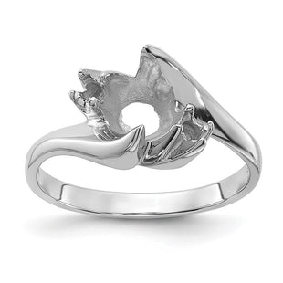 14k White Gold Polished Diamond & Pearl Ring Mounting (Style Y1933)