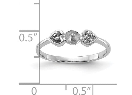 14k White Gold Polished Diamond & Pearl Ring Mounting (Style Y1937)