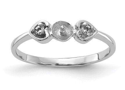 14k White Gold Polished Diamond & Pearl Ring Mounting (Style Y1937)