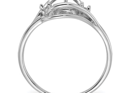14k White Gold Polished Diamond & Pearl Ring Mounting (Style Y1969)