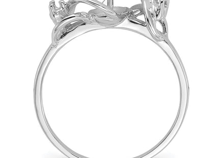 14k White Gold Polished Diamond & Pearl Ring Mounting (Style Y2017)