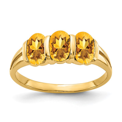 14K Oval Citrine ring
