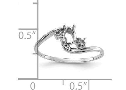 14K white gold diamond ring, another view